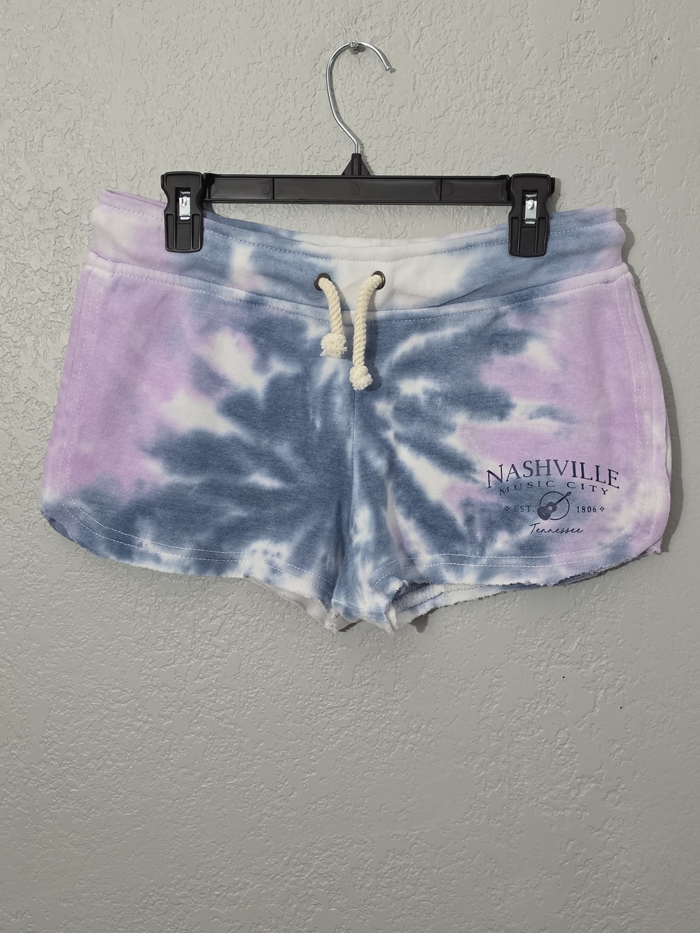 Ocean Drive Nashville Tie-Dye Sweat Shorts Pink & Blue High Rise Womens Large